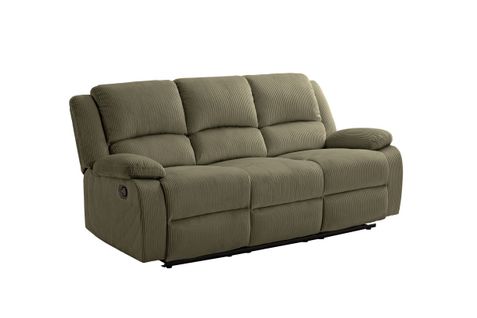 Relaxxo - Canapé De Relaxation Manuel 3 Places Leo En Velours Côtelé - Vert