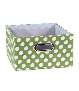 Tiroir Tissu Vert Pois Blanc