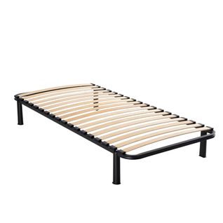 Sommier Cadre à Lattes En Kit Avec Pieds Noir 90x190