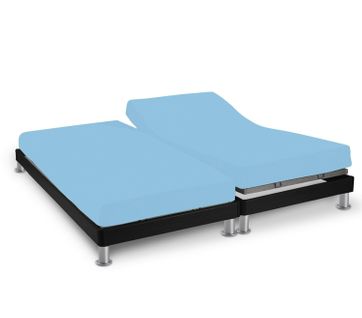 Drap Housse Jersey Tpr Pour Sommier Articulé Bleu 2x70x190