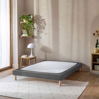 Cache Sommier Coton Jersey Anthracite 130x190