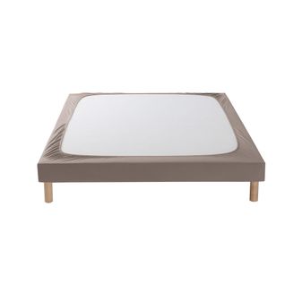 Cache Sommier Coton Jersey Taupe 150x200