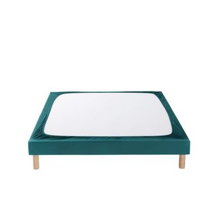 Cache Sommier Coton Jersey Bleu Canard 150x190