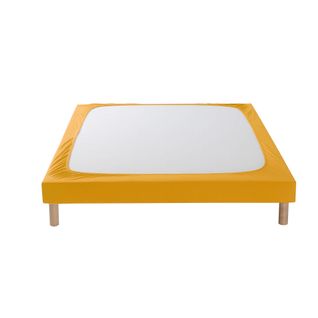 Cache Sommier Coton Jersey Jaune 70x200