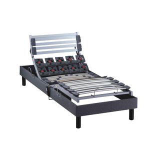 Sommier De Relaxation Électrique à Lattes Anthracite 90x200