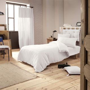 Parure De Lit Double Gaze De Coton Blanc 200x200 Cm