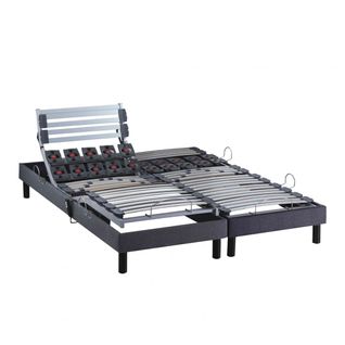 Sommier De Relaxation Électrique à Lattes Anthracite 2x80x200