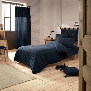 Parure De Lit Double Gaze De Coton Marine 200x200 Cm