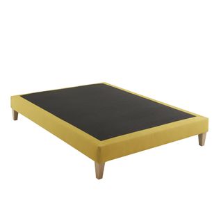 Sommier Déco Tapissier Jaune Aurore 160x200