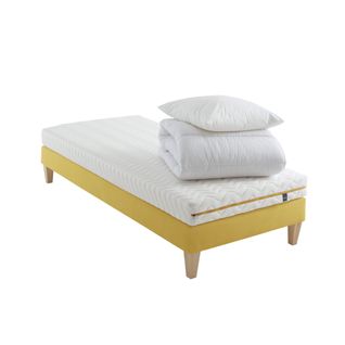Ensemble Matelas Mousse, Sommier, Pieds, Couette Et Oreiller Aurore 200 Soutien Ferme 70 X 190