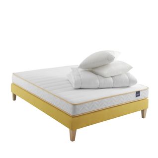 Ensemble Matelas Mousse, Sommier, Pieds, Couette Et Oreiller Aurore 300 Soutien Ferme 140 X 200