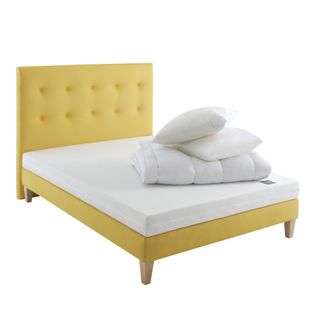 Ensemble Matelas Mousse, Sommier, Pieds, Couette Et Oreiller Aurore 100 Soutien Ferme 140 X 200