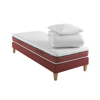 Ensemble Matelas Latex, Sommier, Pieds, Couette, Oreiller Crépuscule 600 Soutien Mi-ferme 100 X 210