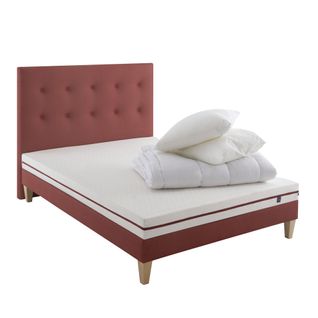 Ensemble Matelas Latex, Sommier, Pieds, Couette Et Oreiller Crépuscule 200 Soutien Ferme 140 X 200
