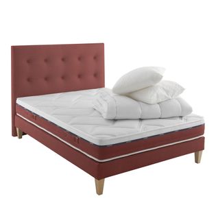 Ensemble Matelas Latex, Sommier, Pieds, Couette, Oreiller Crépuscule 600 Soutien Mi-ferme 140 X 210