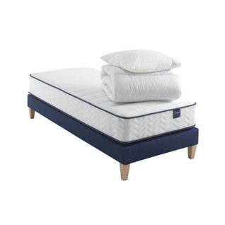 Ensemble Matelas Ressorts, Sommier, Pieds, Couette Et Oreiller Rêve 300 Soutien Très Ferme 80 X 200