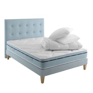 Ensemble Matelas Mousse Accueil Mémoire De Forme, Sommier, Couette, Oreiller Songe 500 140x190