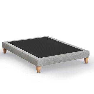 Sommier Déco Tapissier Gris Céleste - 160x190