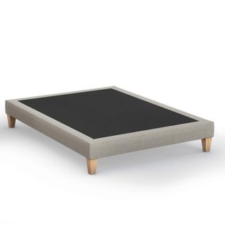 Sommier Déco Tapissier Beige Lin - 140x210