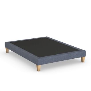 Sommier Déco Tapissier Bleu Océan - 140x200
