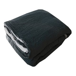 Plaid Double Gaze Sherpa Noir 130x180 Cm
