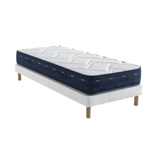 Ensemble Matelas Ressorts Et Mémoire De Forme, Sommier Lune Et Pieds Rêve 500 Soutien Ferme 70x190 -