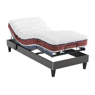 Ensemble Matelas Relaxation 100% Latex, Sommier Tpr Et Pieds Crépuscule 600 Soutien Mi-ferme 70x190