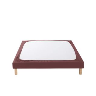Cache-sommier Coton Jersey Marron 90x190 Cm