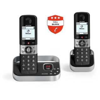 Téléphone Sans Fil F890 Voice Duo Noir Avec Répondeur Ecran Lcd