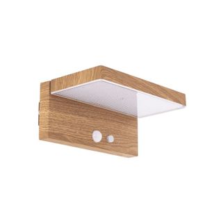 Applique Murale Solaire Ip44 400 Lumens - Détecteur De Mouvements - 3 Modes D'éclairage- Effet Bois