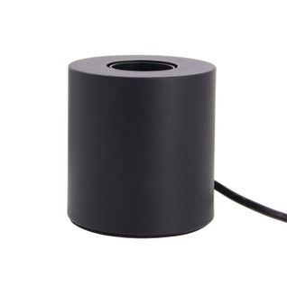 Lampe à Poser Cylindrique En Métal Noir , Compatible Culot E27, Ip20, 60w Puissance Max