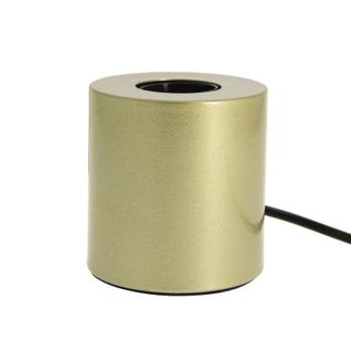 Lampe À Poser Cylindrique En Métal Couleur Laiton, Compatible Culot E27, Ip20, 60w Puissance Max