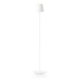 Lampadaire Métal, 500 Lumens, Cct et Dimmable, Rechargeable, 130cm, Blanc