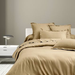 Housse De Couette 140x200 Cm Satin De Coton Beige