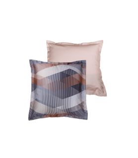 Lot De 2 Taies D'oreiller 63x63 Cm Satin De Coton Imprimé Helix Brown