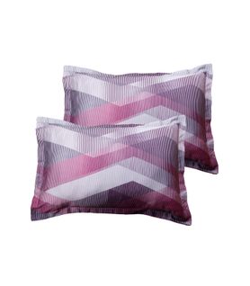 Lot De 2 Taies D'oreiller 50x70 Cm Satin De Coton Imprimé Helix Purple