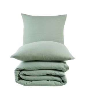Housse De Couette Et Taies D'oreiller 240x220 Cm Gaze De Coton Céladon