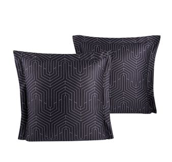 Lot De 2 Taies D'oreiller 63x63 Cm Satin De Coton Imprimé