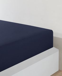 Drap Housse Jersey  140x190 Cm 100% Coton Bleu Marine