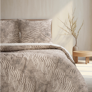 Housse De Couette + Taies D'oreiller 200x200 Cm "delda" Coton Imprimé.