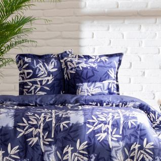 Housse De Couette + Taie D'oreiller 140x200 Cm "bamboo" Coton Imprimé.