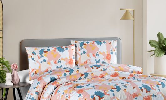 Parure De Lit  2 Personnes  200x200 Cm Coton Imprimé