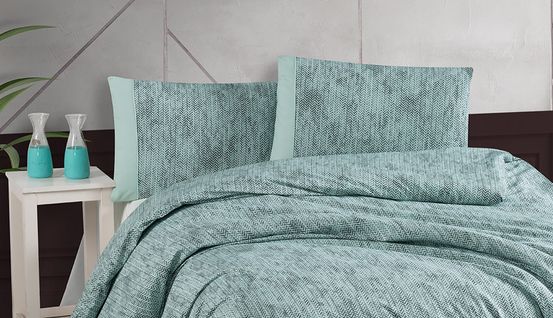 Parure De Lit 1 Personne 140x200 Cm Coton Imprimé