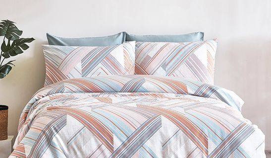 Parure De Lit  2 Personnes  200x200 Cm Satin De Coton Imprimé