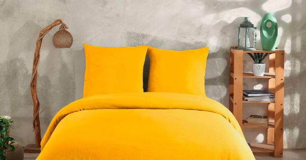 Parure De Lit 2 Personne 200x200 Cm Gaze De Coton