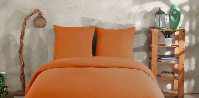 Parure De Lit 2 Personne 240x220 Cm Gaze De Coton