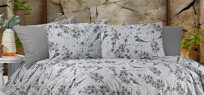 Parure De Lit  2 Personnes  200x200 Cm Coton Imprimé