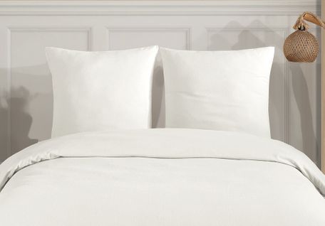Parure De Lit 2 Personnes 200x200 Cm Flanelle De Coton Blanc