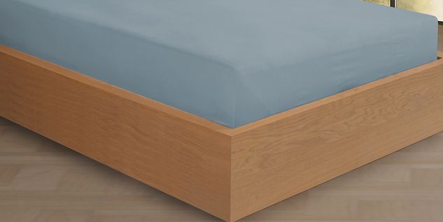 Drap Housse 160x200 Cm Flanelle De Coton Bleu