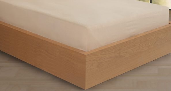 Drap Housse 180x200 Cm Flanelle De Coton Beige